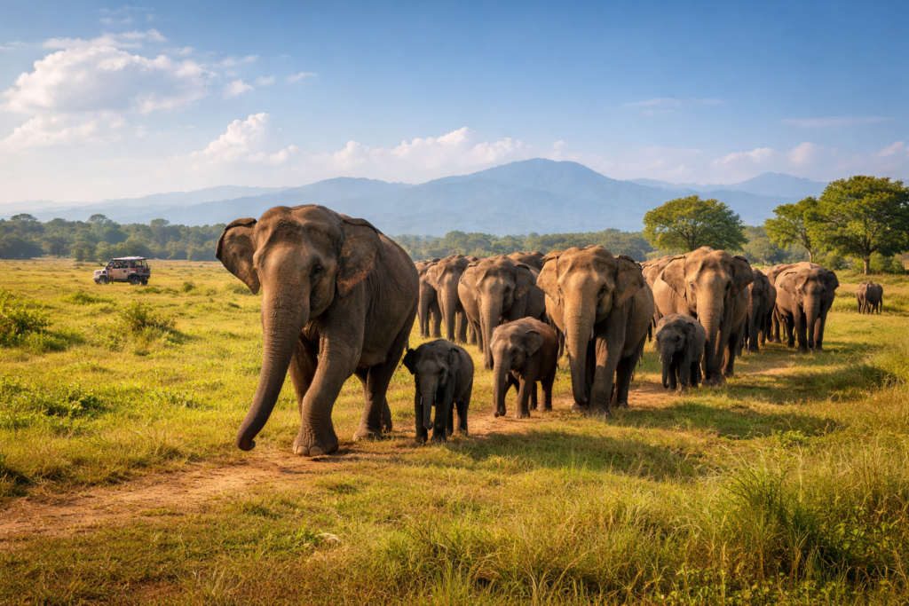 Elephant safari in Sri Lanka at Udawalawe National Park